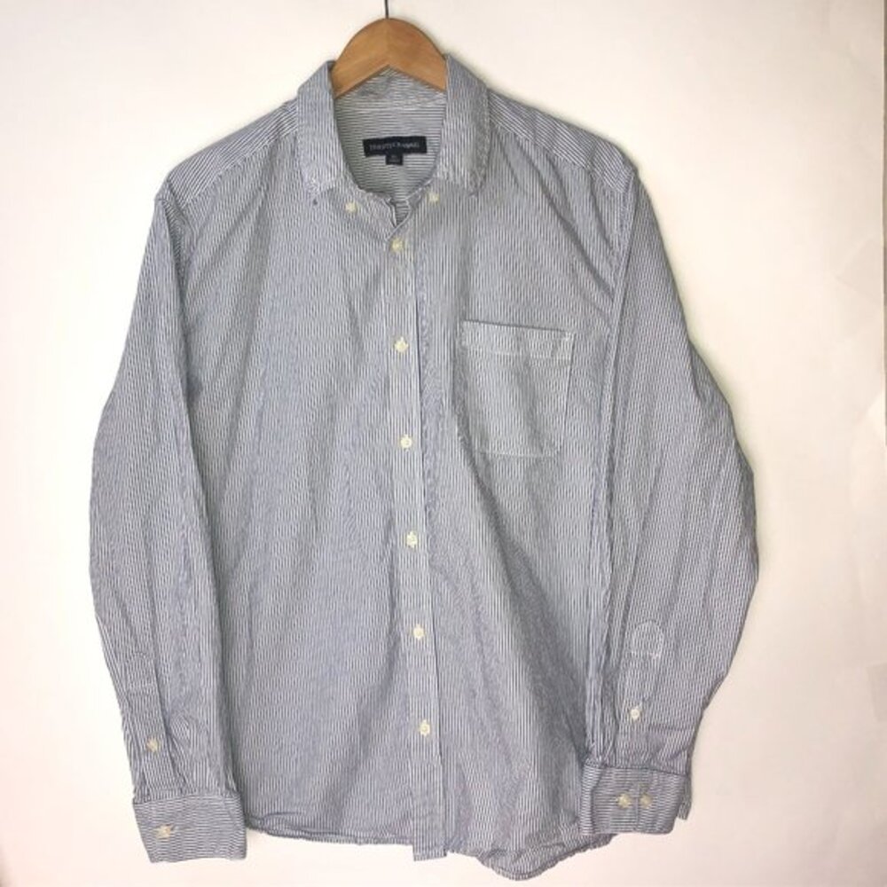 Tricots St. Raphael‎ Blue Stripe Button-down Shirt Men's XL